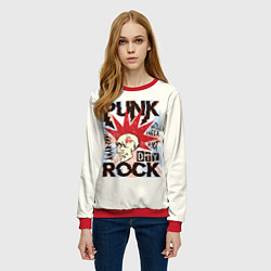 Свитшот женский Punk Rock Панк, цвет: 3D-красный — фото 2