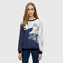 Свитшот женский Subaru - Текстура, цвет: 3D-черный — фото 2