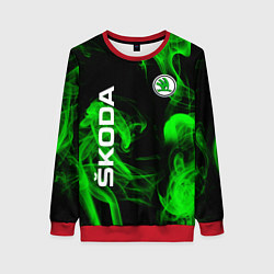 Свитшот женский Skoda: Green Smoke, цвет: 3D-красный