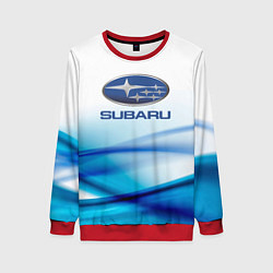 Свитшот женский Subaru Спорт текстура, цвет: 3D-красный