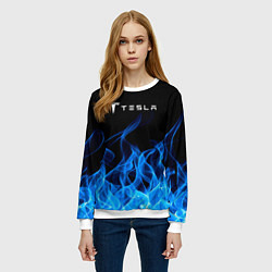 Свитшот женский Tesla Fire, цвет: 3D-белый — фото 2