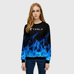 Свитшот женский Tesla Fire, цвет: 3D-черный — фото 2