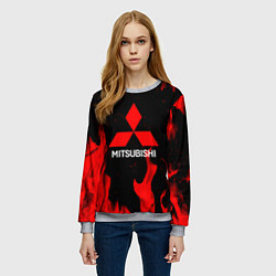 Свитшот женский Mitsubishi Red Fire, цвет: 3D-меланж — фото 2