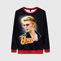 Свитшот женский David Bowie Smoking, цвет: 3D-красный