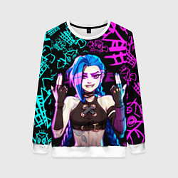 Свитшот женский JINX ДЖИНКС NEON PATTERN, цвет: 3D-белый