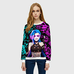 Свитшот женский JINX ДЖИНКС NEON PATTERN, цвет: 3D-белый — фото 2