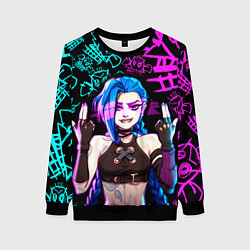 Свитшот женский JINX ДЖИНКС NEON PATTERN, цвет: 3D-черный