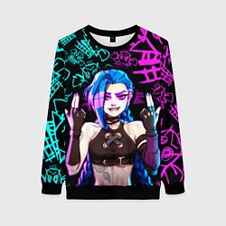 Свитшот женский JINX ДЖИНКС NEON PATTERN, цвет: 3D-черный