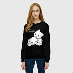 Свитшот женский ЭТО ПО ЛЮБВИ КУСЬ, цвет: 3D-черный — фото 2