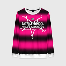 Женский свитшот Satan school for bad boys and girls pink