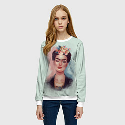 Свитшот женский Фрида Кало де Ривера, цвет: 3D-белый — фото 2