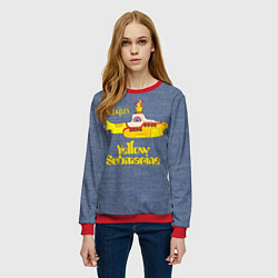 Свитшот женский On a Yellow Submarine 3D, цвет: 3D-красный — фото 2