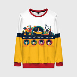 Свитшот женский Yellow Submarine Мультфильм 3D, цвет: 3D-красный