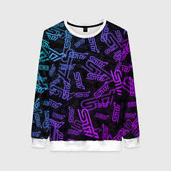 Свитшот женский STI NEON PATTERN, цвет: 3D-белый