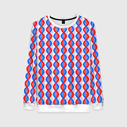 Свитшот женский Спирали ДНК, цвет: 3D-белый