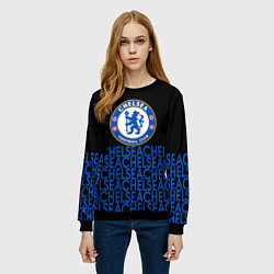 Свитшот женский Chelsea челси паттерн, цвет: 3D-черный — фото 2