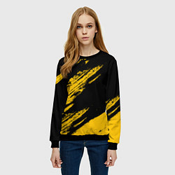 Свитшот женский BLACK AND YELLOW GRUNGE ГРАНЖ, цвет: 3D-черный — фото 2