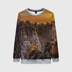 Женский свитшот ГОРЫ И ЛЕС НА ЗАКАТЕ