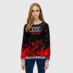Свитшот женский AUDI АУДИ брызги, цвет: 3D-меланж — фото 2