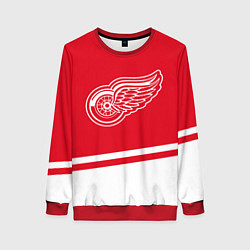 Свитшот женский Detroit Red Wings, Детройт Ред Уингз Диагональные, цвет: 3D-красный