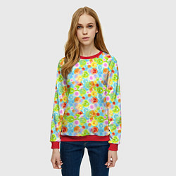 Свитшот женский Чакры символы, цвет: 3D-красный — фото 2