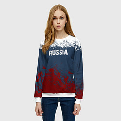 Свитшот женский Россия - краски, цвет: 3D-белый — фото 2