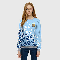 Свитшот женский Сборная Аргентины футбол, цвет: 3D-меланж — фото 2