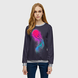 Свитшот женский Медуза Градиент Неон, цвет: 3D-меланж — фото 2