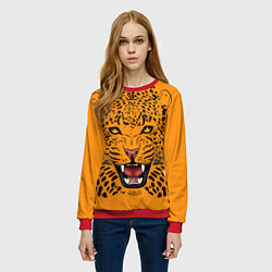 Свитшот женский Leopard Леопард, цвет: 3D-красный — фото 2