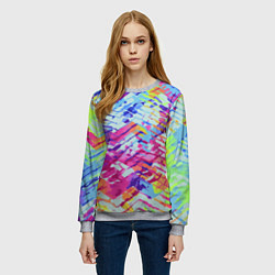Свитшот женский Color vanguard pattern, цвет: 3D-меланж — фото 2