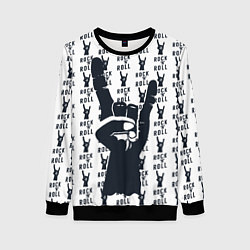 Свитшот женский Рок-н-ролл жив, цвет: 3D-черный