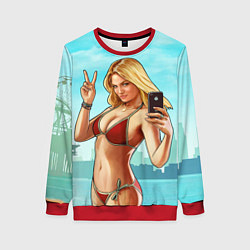Свитшот женский GTA Beach girl, цвет: 3D-красный
