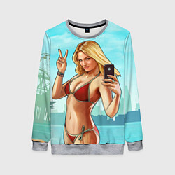 Свитшот женский GTA Beach girl, цвет: 3D-меланж