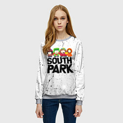 Свитшот женский Южный парк мультфильм - персонажи South Park, цвет: 3D-меланж — фото 2