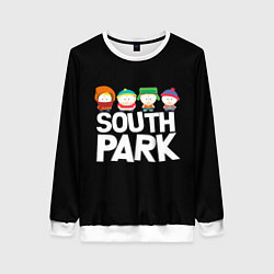 Свитшот женский Южный парк мультфильм - персонажи, цвет: 3D-белый
