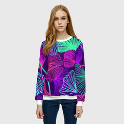 Свитшот женский Neon color pattern Fashion 2023, цвет: 3D-белый — фото 2