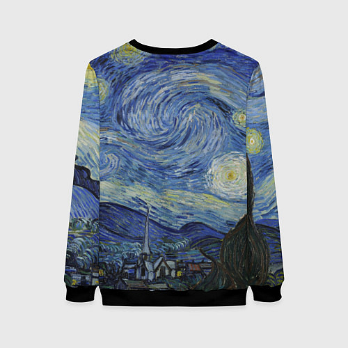 Женский свитшот Звездная ночь Ван Гога / 3D-Черный – фото 2