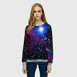 Свитшот женский Открытый космос Star Neon, цвет: 3D-меланж — фото 2