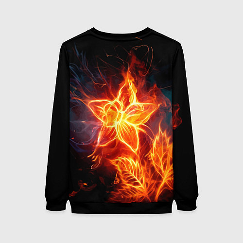 Женский свитшот Flower Neon Fashion 2035 Flame / 3D-Черный – фото 2