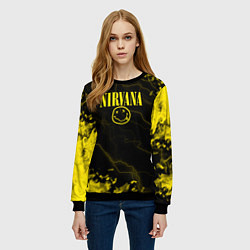 Свитшот женский Nirvana молнии, цвет: 3D-черный — фото 2
