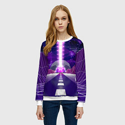 Свитшот женский Vaporwave Neon Space, цвет: 3D-белый — фото 2
