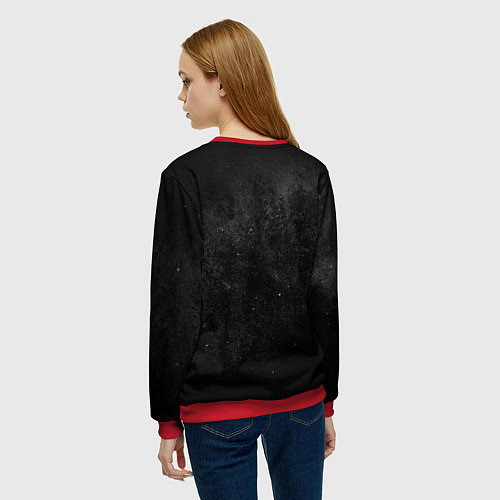 Женский свитшот Черный космос black space / 3D-Красный – фото 4
