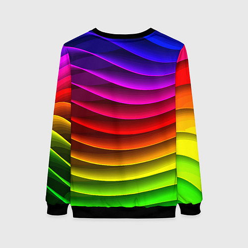 Женский свитшот Color line neon pattern Abstraction Summer 2023 / 3D-Черный – фото 2