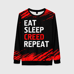 Свитшот женский Eat Sleep Creed Repeat - Краски, цвет: 3D-черный