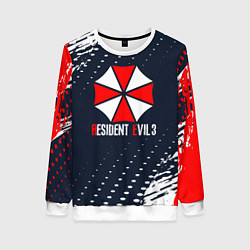 Свитшот женский Umbrella Corporation Resident Evil Краски, цвет: 3D-белый