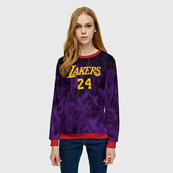 Свитшот женский Lakers 24 фиолетовое пламя, цвет: 3D-красный — фото 2