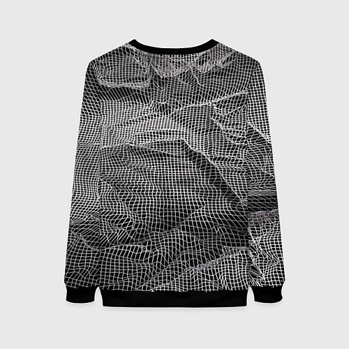 Женский свитшот Мятая сетчатая ткань Crumpled Mesh Fabric / 3D-Черный – фото 2