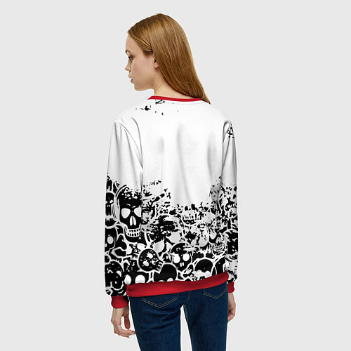 Женский свитшот Король и шут черепа / 3D-Красный – фото 4