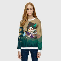 Свитшот женский Xiao Kick SLime, цвет: 3D-белый — фото 2