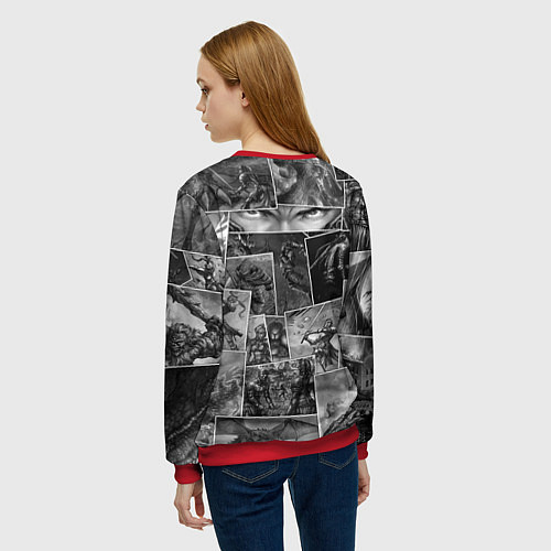 Женский свитшот Тёмные души комикс / 3D-Красный – фото 4